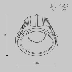 MAYTONI Lampa wbudowana Alfa LED LED 2700K 750lm DL043-01-15W2.7K-RD-W-DE