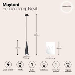 MAYTONI Lampa wisząca Nevill 10W GU10 P318PL-01B