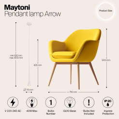 MAYTONI Lampa wisząca Arrow 10W GU10 P064PL-01W