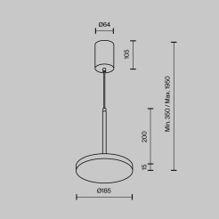 MAYTONI Lampa wisząca Plato 12W LED 790lm 3000K 90 CRI  P076PL-L12W3K-W