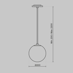 MAYTONI Lampa wisząca Luna 5W LED 350lm 4000K 90 CRI  P039PL-5W4K-20INS-B