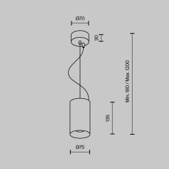 MAYTONI Lampa wisząca Efir 15W LED 1230lm 3000K 90 CRI  P089PL-15W3K-MG