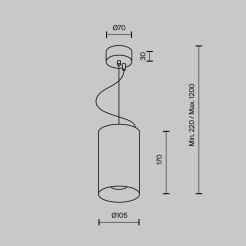 MAYTONI Lampa wisząca Efir 33W LED 2730lm 3000K 90 CRI  P089PL-33W3K-MG