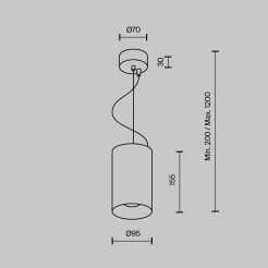 MAYTONI Lampa wisząca Efir 25W LED 2180lm 3000K 90 CRI  P089PL-25W3K-W