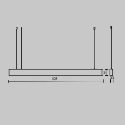 MAYTONI Lampa wisząca BASIS LED P051PL-36W2.7-6K-W