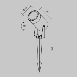 MAYTONI Słupek oświetleniowy Scope 20W GU10 O025FL-01B