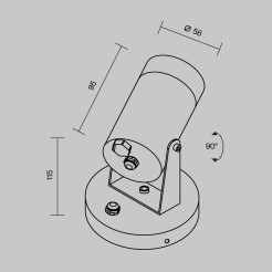 MAYTONI Lampa ścienna (kinkiet) Scope 50W GU10 O025WL-01B