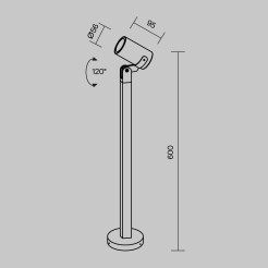 MAYTONI Słupek oświetleniowy Scope 50W GU10 O025FL-01B1
