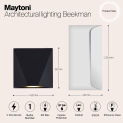 MAYTONI Oświetlenie architektoniczne Beekman 6W LED 540lm 3000K 80 CRI  O577WL-L5B