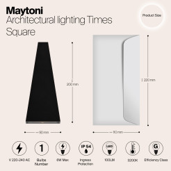 MAYTONI Oświetlenie architektoniczne Times Square 6W LED 100lm 3200K 80 CRI  O580WL-L6B