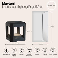 MAYTONI Słupek oświetleniowy Royal Mile 13W LED 330lm 3000K 80 CRI  O019FL-L13GR3K