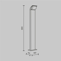 MAYTONI Słupek oświetleniowy Stock 7W LED 450lm 3000K 80 CRI  O446FL-L7GF3K