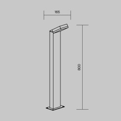 MAYTONI Słupek oświetleniowy Paso 12W LED 660lm 3000K 83 CRI  O595FL-L12B3K