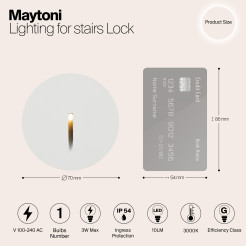 MAYTONI Kinkiet Oświetlenie schodów Lock 3W LED 10lm 3000K 80 CRI  O014SL-L3W3K