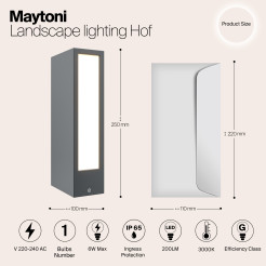 MAYTONI Słupek oświetleniowy Hof 6W LED 200lm 3000K 80 CRI  O422FL-L6GF