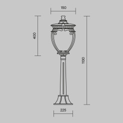 MAYTONI Słupek oświetleniowy Fleur 60W E27 O414FL-01BZ1