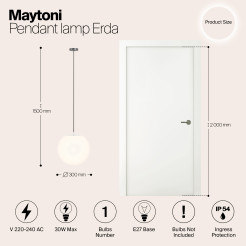 MAYTONI Lampa wisząca Erda 30W E27 O594PL-01B