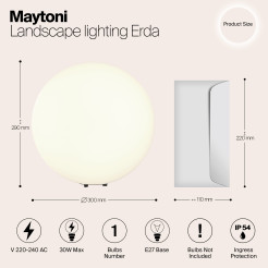 MAYTONI Słupek oświetleniowy Erda 30W E27 O594FL-01W