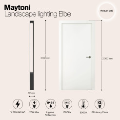MAYTONI Słupek oświetleniowy Elbe 25W LED 1500lm 3000K 80 CRI  O424FL-L25GF