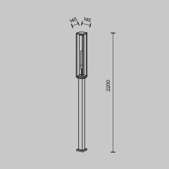 MAYTONI Słupek oświetleniowy Cell 15W E27 O452FL-01GF3