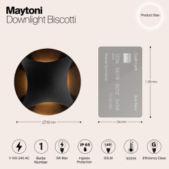 MAYTONI Lampa wbudowana Biscotti 3W LED 60lm 3000K 80 CRI  O036-L3B3K