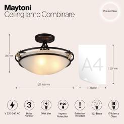 MAYTONI Lampa sufitowa Combinare 60W E27 C232-CL-03-R