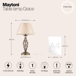 MAYTONI Lampa stołowa Grace 40W E14 RC247-TL-01-R