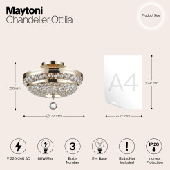 MAYTONI Żyrandol Ottilia 60W E14 DIA700-CL-03-G