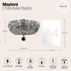 MAYTONI Żyrandol Basfor 60W E14 DIA100-CL-03-N