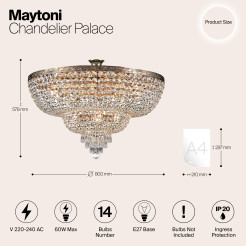 MAYTONI Żyrandol Palace 60W E27 DIA891-CL-14-G