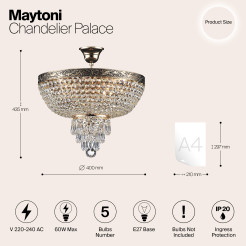 MAYTONI Żyrandol Palace 60W E27 DIA890-CL-05-G