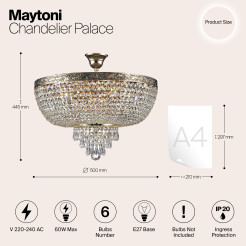MAYTONI Żyrandol Palace 60W E27 DIA890-CL-06-G