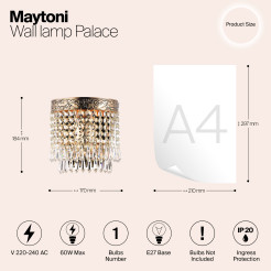 MAYTONI Lampa ścienna (kinkiet) Palace 60W E27 DIA890-WL-01-G