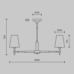 MAYTONI Żyrandol Zaragoza 40W E14 H001CL-05BS