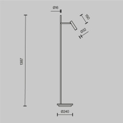 MAYTONI Lampa podłogowa Estudo 11W LED 730lm 3000K 82 CRI  Z010FL-L8B3K