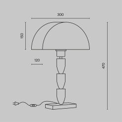 MAYTONI Lampa stołowa Prima 60W E27 Z034TL-01BZ