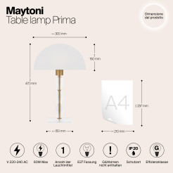 MAYTONI Lampa stołowa Prima 60W E27 Z034TL-01BZ
