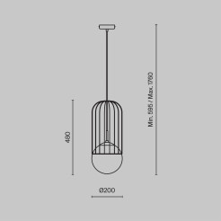 MAYTONI Lampa wisząca Telford 60W E27 P363PL-01G