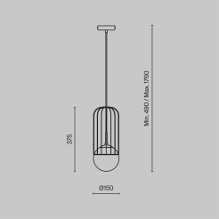 MAYTONI Lampa wisząca Telford 60W E27 P362PL-01G