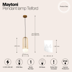 MAYTONI Lampa wisząca Telford 25W G9 P361PL-01G