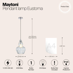 MAYTONI Lampa wisząca Eustoma 40W E14 MOD238-PL-01-TR