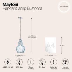 MAYTONI Lampa wisząca Eustoma 40W E14 MOD238-PL-01-BL