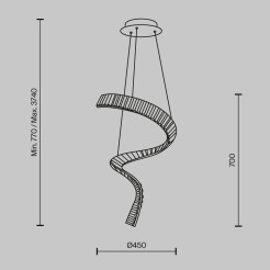 MAYTONI Lampa wisząca Krone 48W LED 3300lm 3000K 80 CRI  P097PL-L48BS3K