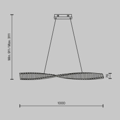 MAYTONI Lampa wisząca Krone 27W LED 1900lm 3000K 80 CRI  P097PL-L28BS3K