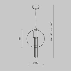 MAYTONI Lampa wisząca Flusso 12W GU10 P095PL-01BZ1