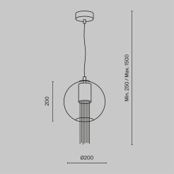 MAYTONI Lampa wisząca Flusso 12W GU10 P095PL-01BZ