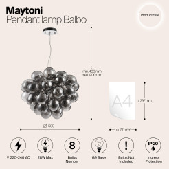 MAYTONI Lampa wisząca Balbo 28W G9 MOD112-08-N
