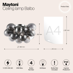 MAYTONI Lampa sufitowa Balbo 28W G9 MOD112-04-N