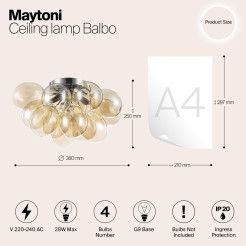 MAYTONI Lampa sufitowa Balbo 28W G9 MOD112-04-G