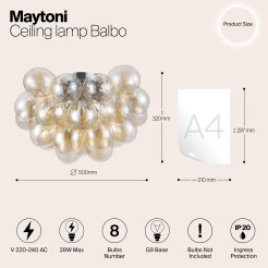 MAYTONI Lampa sufitowa Balbo 28W G9 MOD112CL-08G
